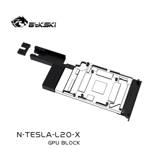 Bykski N-TESLA-L20-X Graphics Card Water Block, compatible with NVIDIA TESLA L20, all-metal construction, no LEDs, water block + backplate, TESLA L20.