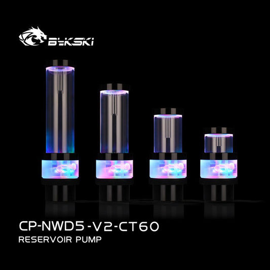 Bykski D5 Series Pump-Reserovir Combination With Lighting, Maximum Flow 720L / H Maximum Lift 4.5 Meter, CP-NWD5-V2-CT60