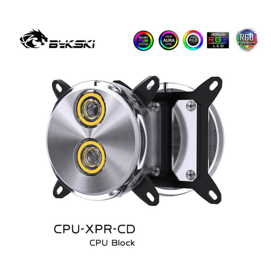 Bykski CPU Water Cooling Block For Intel AMD RGB/RBW Lighting CD Pattern System Microwaterway, | Water Cooling Block