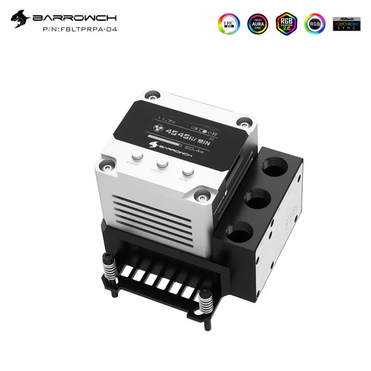 Barrow CPU Block-Pump Combo, 17W PWM/10W Intelligent AIO Block-Pump Three In One 5v A-RGB OLED Screen | Liquid Cooling Block
