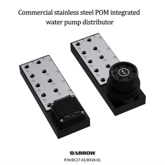 Barrow Stainless Steel Integrated Water Pump Distributor for Small Servers with Multi-GPU Configurations DC17-01