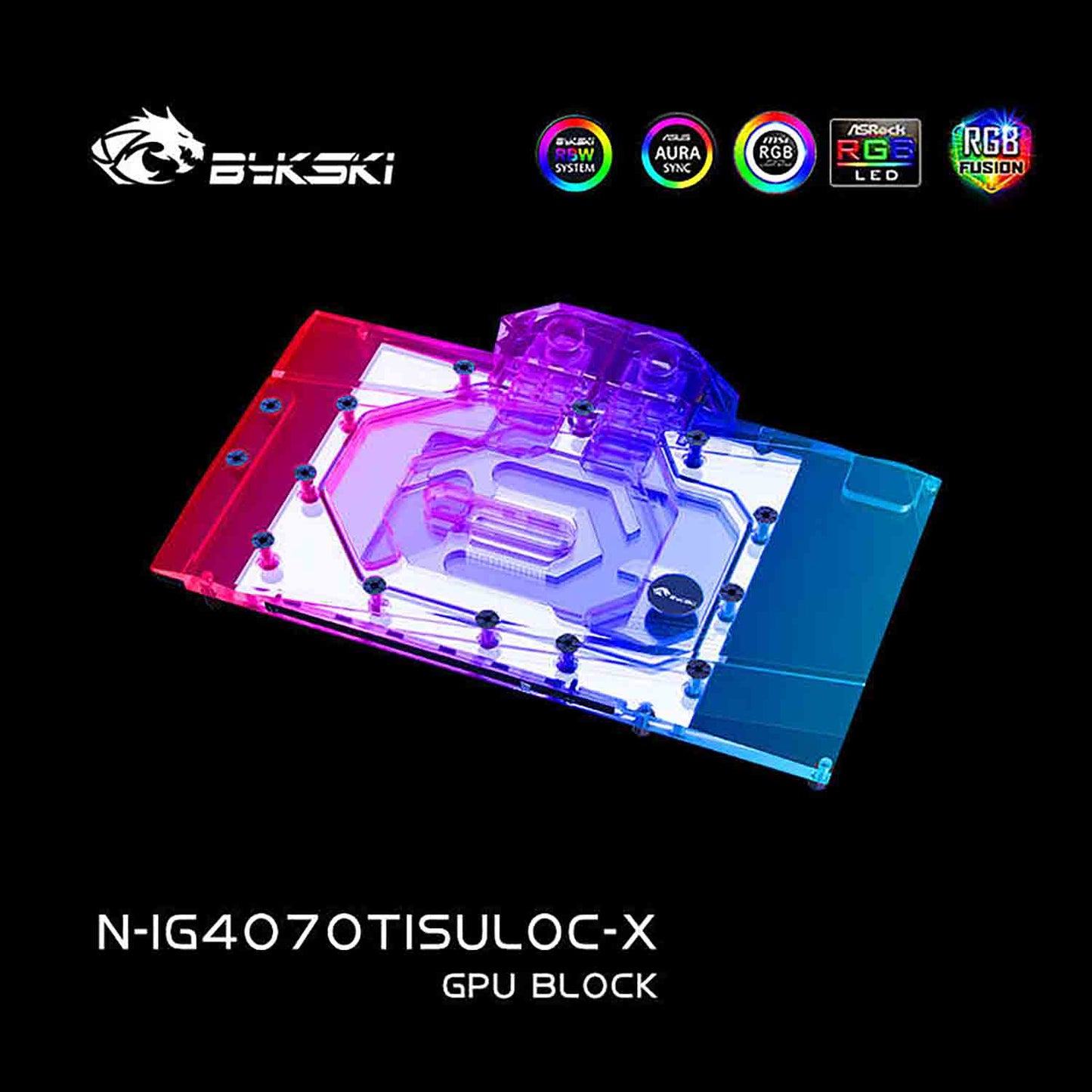 Bykski GPU Water Block For iGame GeForce RTX 4070 Ti SUPER Ultra WOC 16GB V2 , Full Cover With Backplate PC Water Cooling Cooler,N-IG4070TISULOC-X