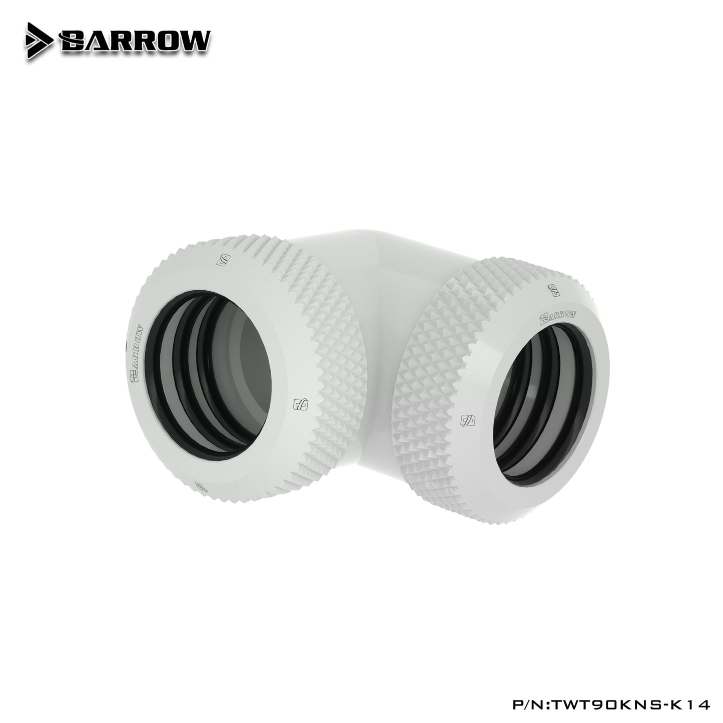 Barrow 90 Degree Hard Tube Fittings, G1/4 Adapters For 14mm Hard Tubes, TWT90KNS-K14