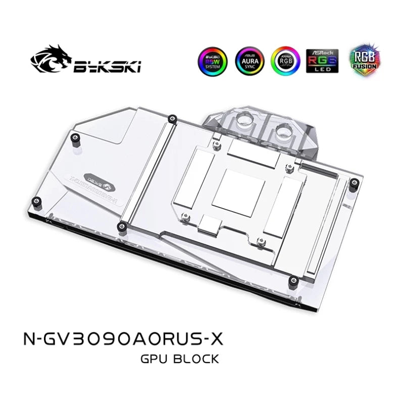 Bykski GPU Water Cooling Block For Gigabyte RTX 3090/3080/3080Ti AORUS, Graphics Card Liquid Cooler, N-GV3090AORUS-X