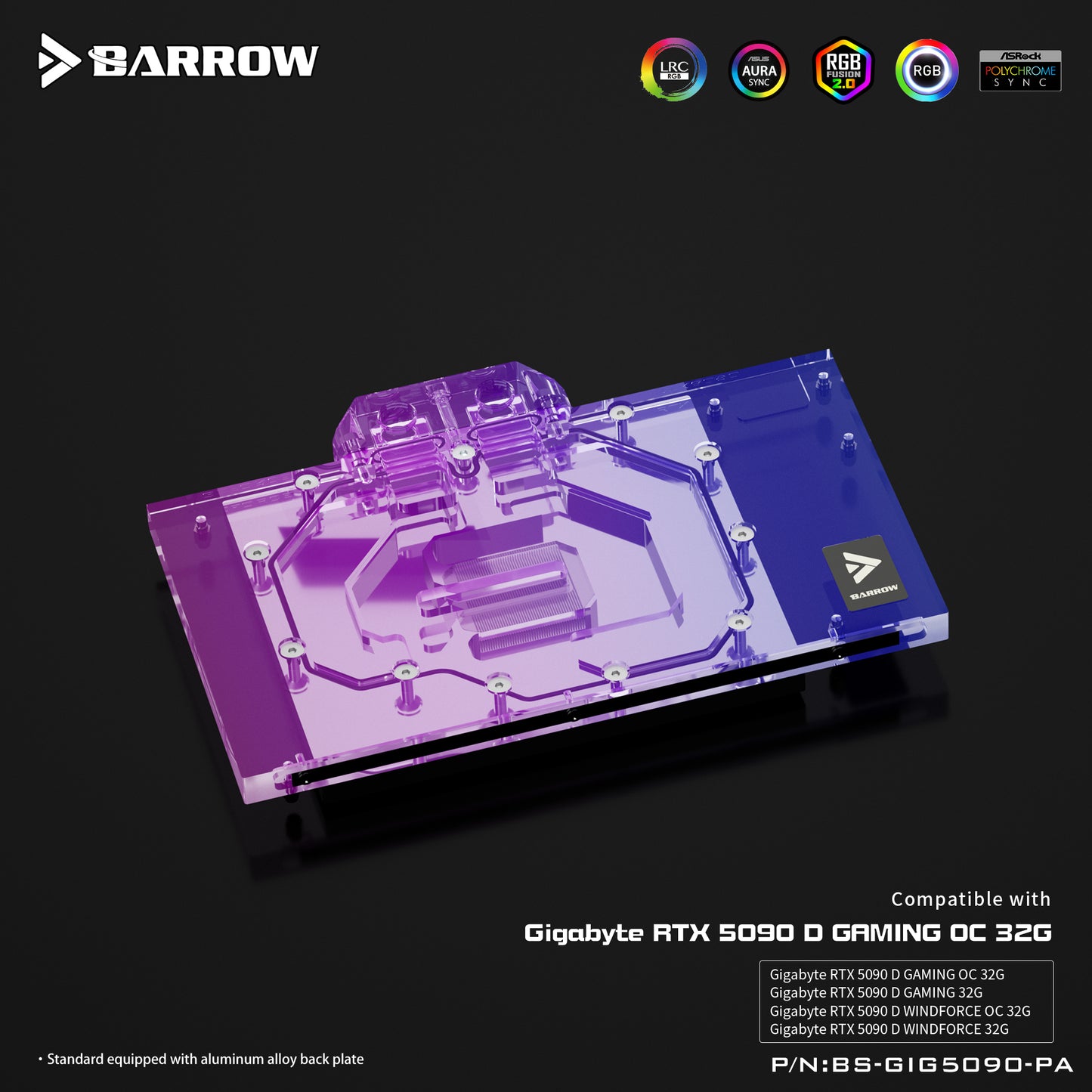 Barrow full coverage GPU Water Block for Gigabyte Gaming 5090 BS-GIG5090-PA
