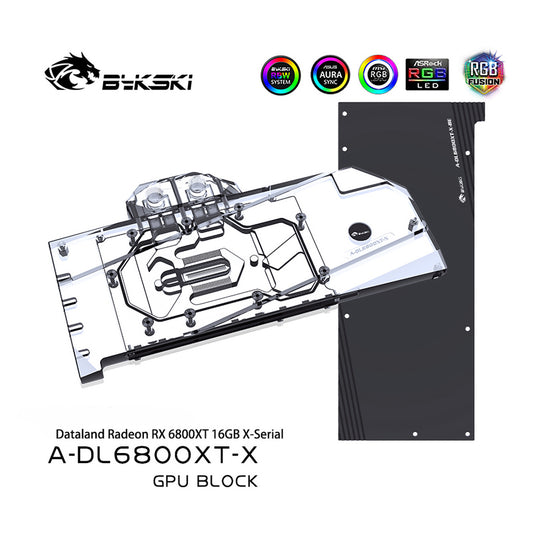 Bykski GPU Water Cooling Block For Dataland RX 6800 XT 16G X-Serial, Graphics Card Liquid Cooler, | Water Cooling Block