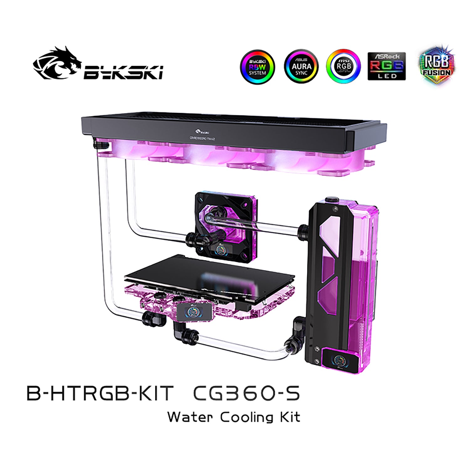 Bykski Water Cooling Kit, Hard Tube Kit Intel /AMD GPU Block Whole