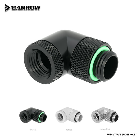 Barrow G1/4''Thread 90 Degree Two Rotary Fitting, Adapter Rotating 90 Degrees Water Cooling | Water Cooling Fitting