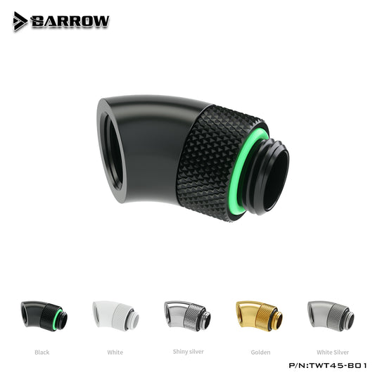 Barrow Multi-color G1/4'' thread 45 degree Rotary Fitting Adapter Rotating 45 degrees water cooling | Water Cooling Fitting