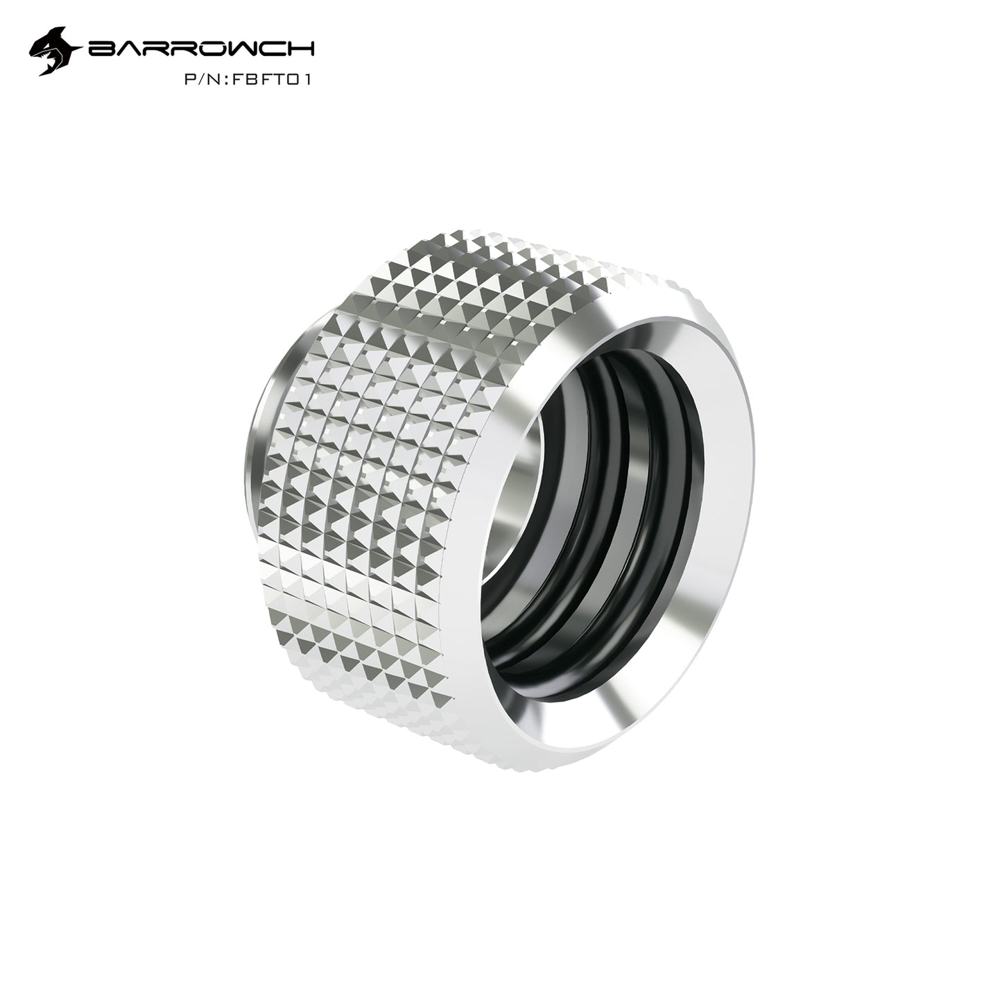 Barrowch OD14mm Hard Tube Fitting, G1/4" Compression Connector, Water Cooling Hard Tubing Compression Adapter, FBFT01