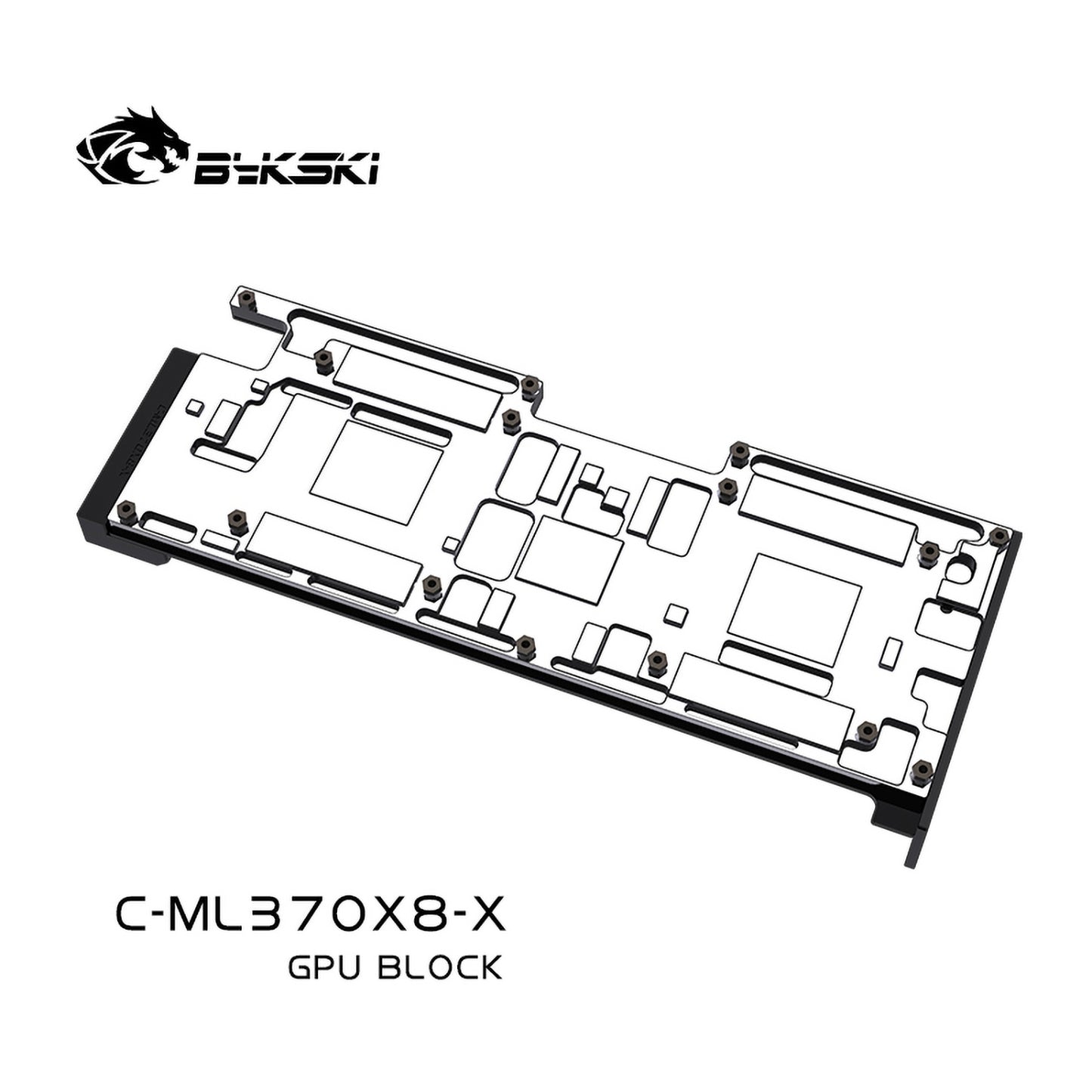 Bykski GPU Block For Cambricon MLU370-X8, High Heat Resistance Material POM + Full Metal Construction, With Backplate Full Cover GPU Water Cooling Cooler Radiator Block, C-ML370X8-X