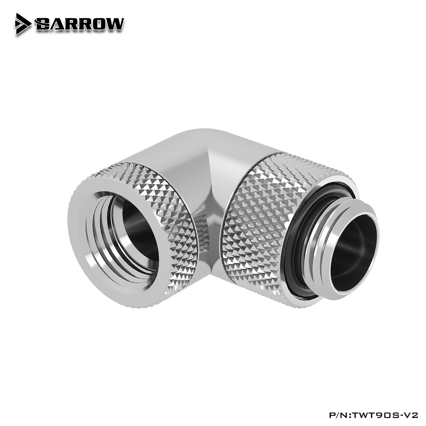 Barrow G1/4''Thread 90 Degree Two Rotary Fitting, Adapter Rotating 90 Degrees Water Cooling Adaptors, TWT90S-V2