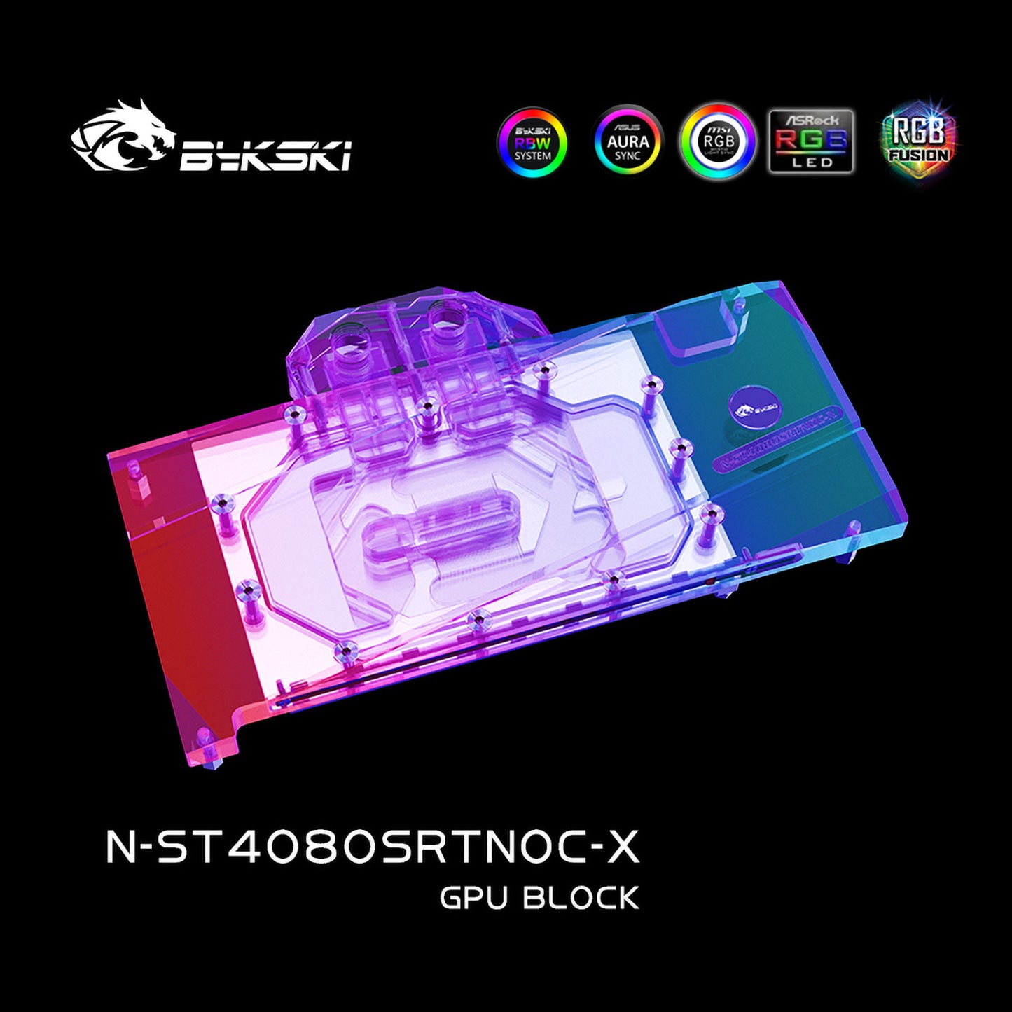 Bykski GPU Water Block For Zotac RTX 4080 Super Trinity 16G OC, Full Cover With Backplate PC Water Cooling Cooler, N-ST4080SRTNOC-X