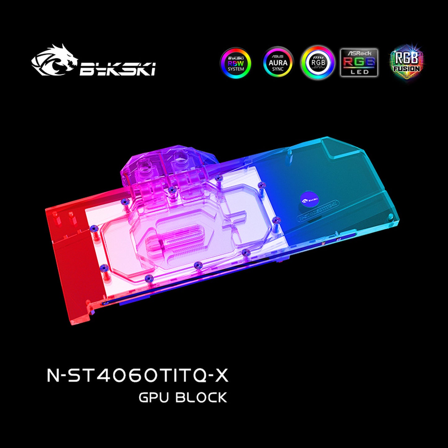 Bykski GPU Water Block For Zotac RTX 4060 Ti Apocalypse OC, Full Cover With Backplate PC Water Cooling Cooler, N-ST4060TITQ-X