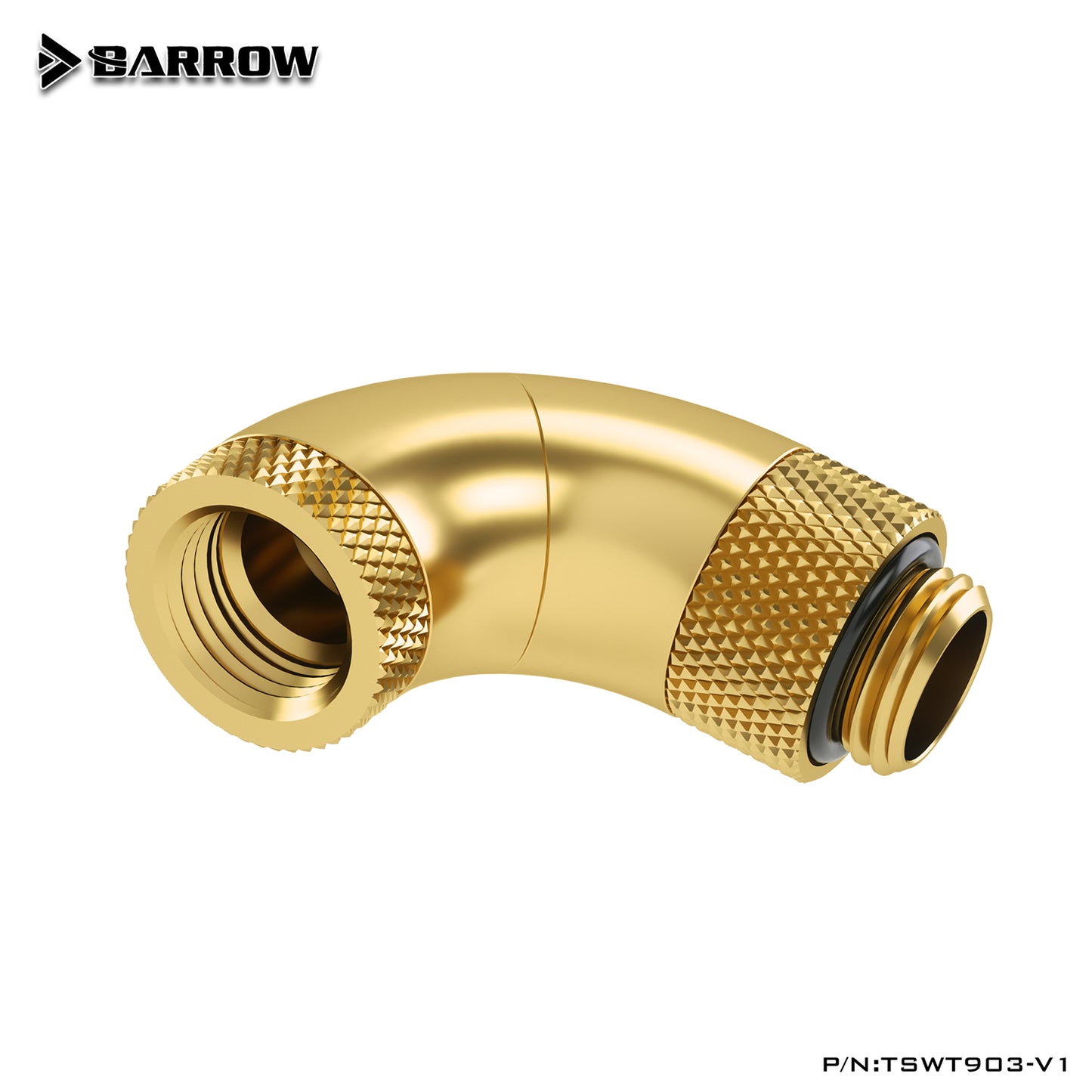 Barrow G1/4" 90-Degree Three-swivel Adapter, 360 Degree Rotatable Extender Water Cooling Fittings,TSWT903-V1