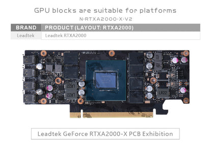 Bykski GPU Water Block , For Leadtek RTXA2000 Graphics Card Water Cooling Block With Backplate , N-RTXA2000-X-V2