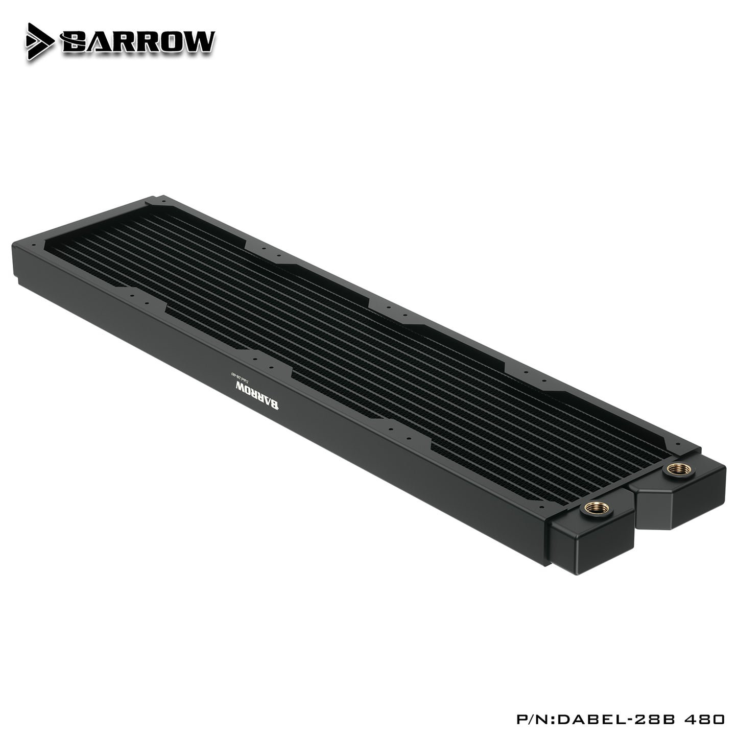 Barrow 120/240/360/480 Red Copper Radiator, Black/White 28mm Thickness G1/4" Thread High-density Revolving Heat Dissipation Passageway Radiator, For Water Cooling System, Dabel-28b Dabel-28a