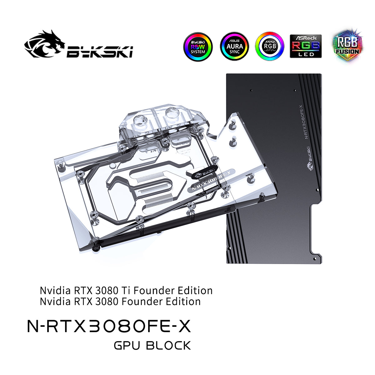 Bykski 3080 GPU Water Cooling Block For Nvida RTX 3080/3080Ti
