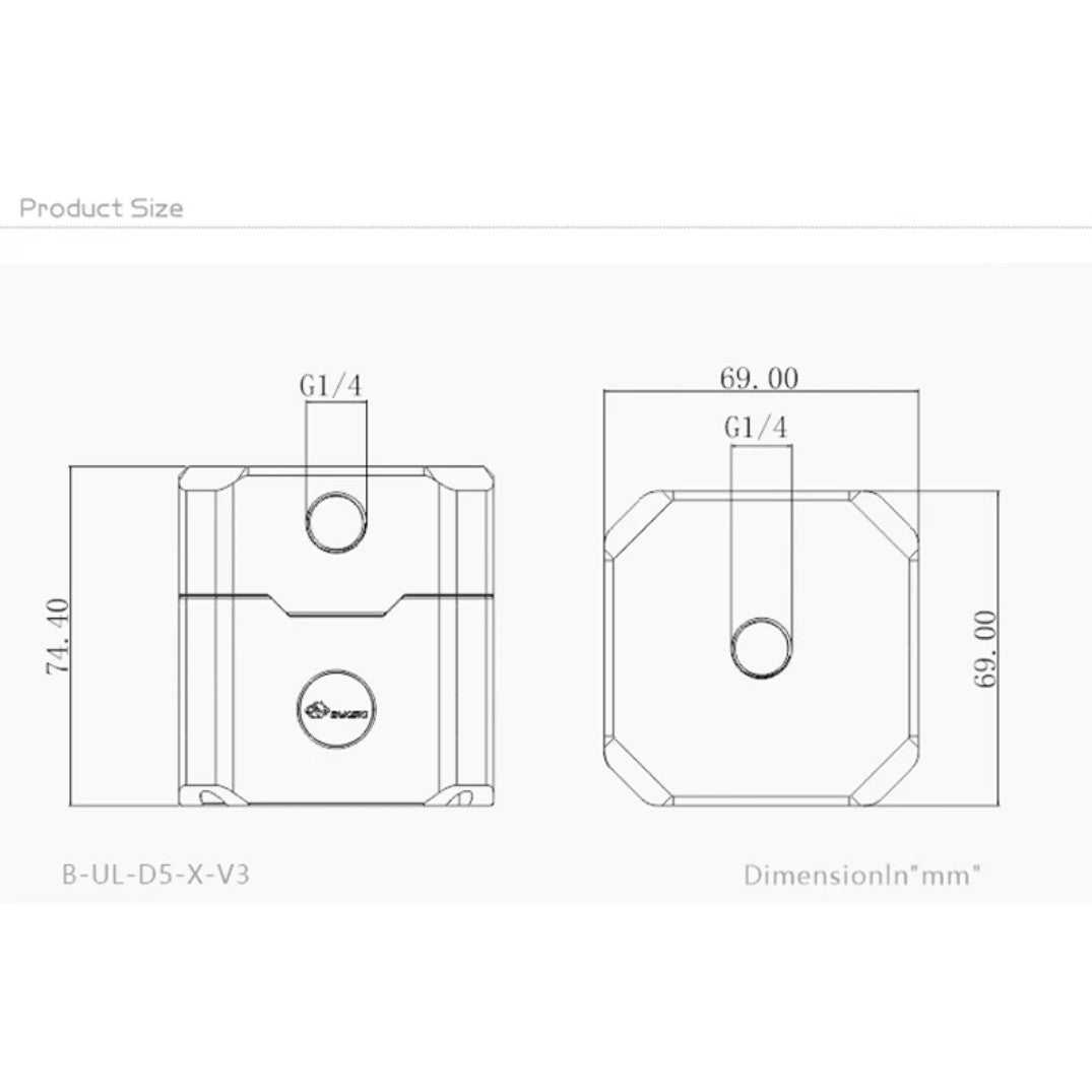 Bykski D5 Pump, Maximum Flow 1000L/H Output Head 5M With PWM Speed Regulation Water Cooling Pump For PC , B-UL-D5-X-V3