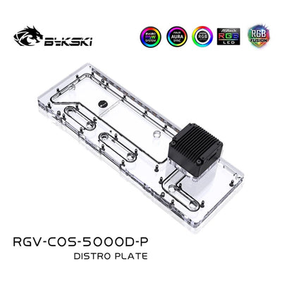 Bykski Distro Plate For CORSAIR 5000D Case , Acrylic Waterway Board Combo DDC Pump, 5V A-RGB , RGV-COS-5000D-P | Distro Plate