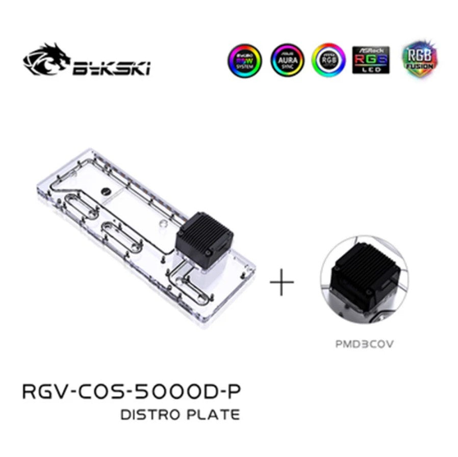 Plaque de distribution Bykski pour boîtier CORSAIR 5000D, pompe DDC combinée de carte de voie navigable acrylique, 5V A-RGB, RGV-COS-5000D-P