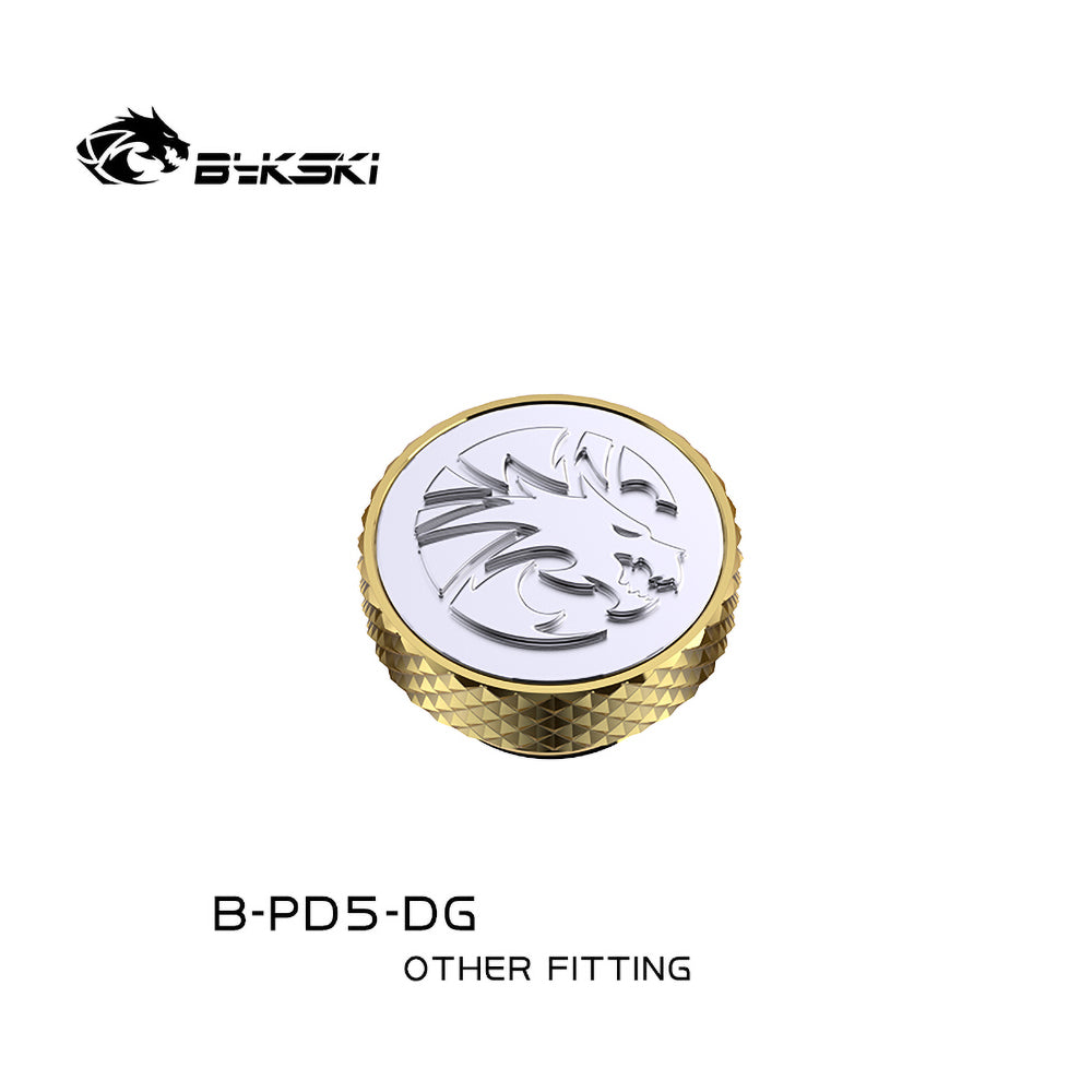 Bykski Emboss Plug, Handscrew Water Stopper, Boutique Frost Dragon Multiple Color G1/4" Water Cooling Adapter, B-PD5-DG