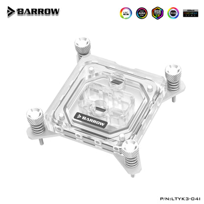 Barrow Classic Edition CPU Block, For Intel And AMP CPU, LRC 2.0 Acrylic Micro Waterway Water Cooling Cooler, LTYK3-04I LTYK3A-04 V2