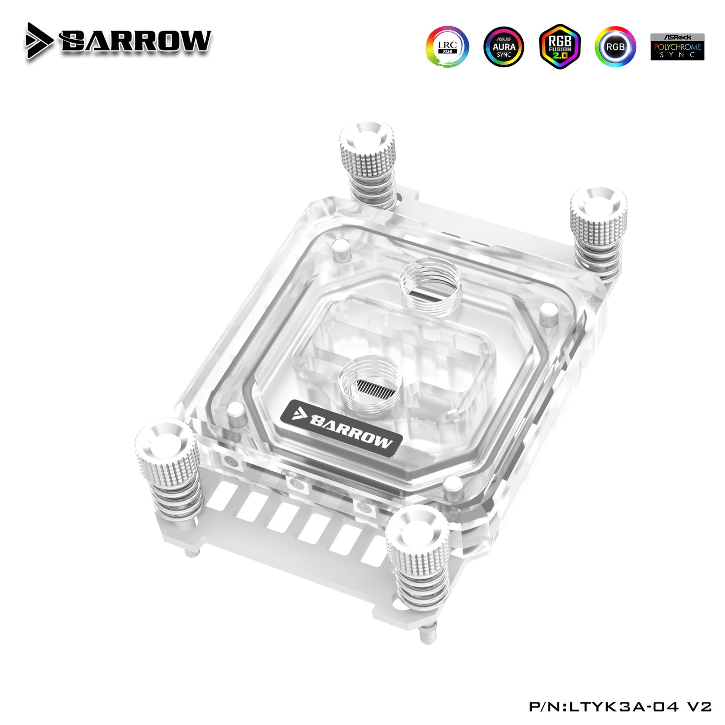 Bloc CPU Barrow Classic Edition, pour processeur Intel et AMP, refroidisseur de refroidissement par eau en acrylique Micro Waterway LRC 2.0, LTYK3-04I LTYK3A-04 V2