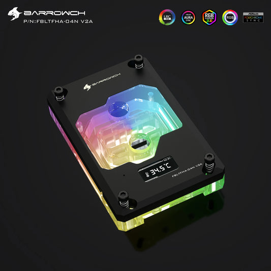 Barrow ch FBLTFHA-04N V2A, For AMD/AM4/AM3+ CPU Water Blocks, TFT Digital Display Temperature | Liquid Cooling Block