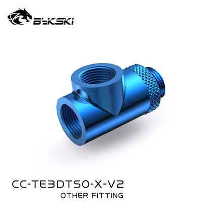 Bykski CC-TE3DTSO-X-V2 Rotatable 3-Way Split Fitting, G1/4" Rotate 360° Direction Adjustment T-type Splitter Adapter