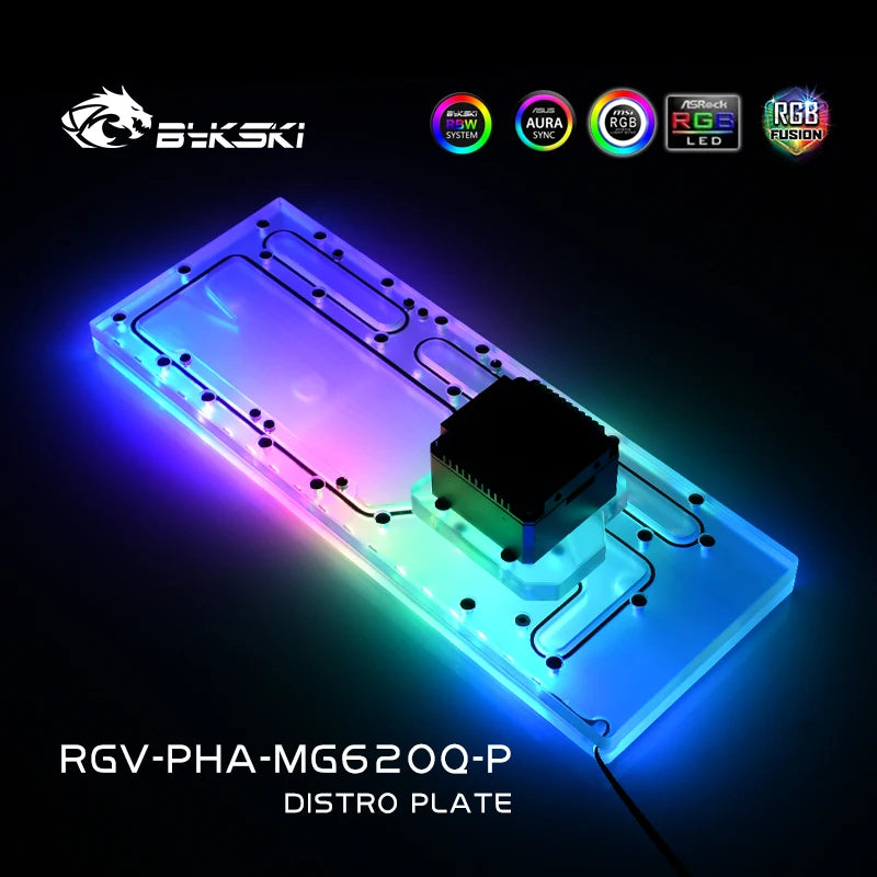 Bykski Distro Plate Kit For Phanteks MG-NE620Q Case, 5V A-RGB Complete Loop For Single GPU PC Building, Water Cooling Waterway Board, RGV-PHA-MG620Q-P