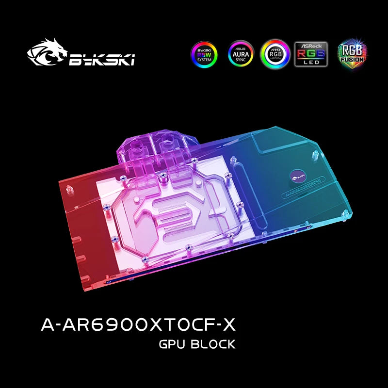 Bykski GPU Block For Asrock RX 6900XT OC Formula 16G, With Backplate GPU Water Cooling Cooler, A-AR6900XTOCF-X