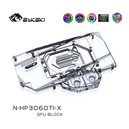 Bykski GPU Block For HP GeForce RTX 3060TI ,With Backplane Full Cover Graphics Card Liquid Cooling Radiator, N-HP3060TI-X