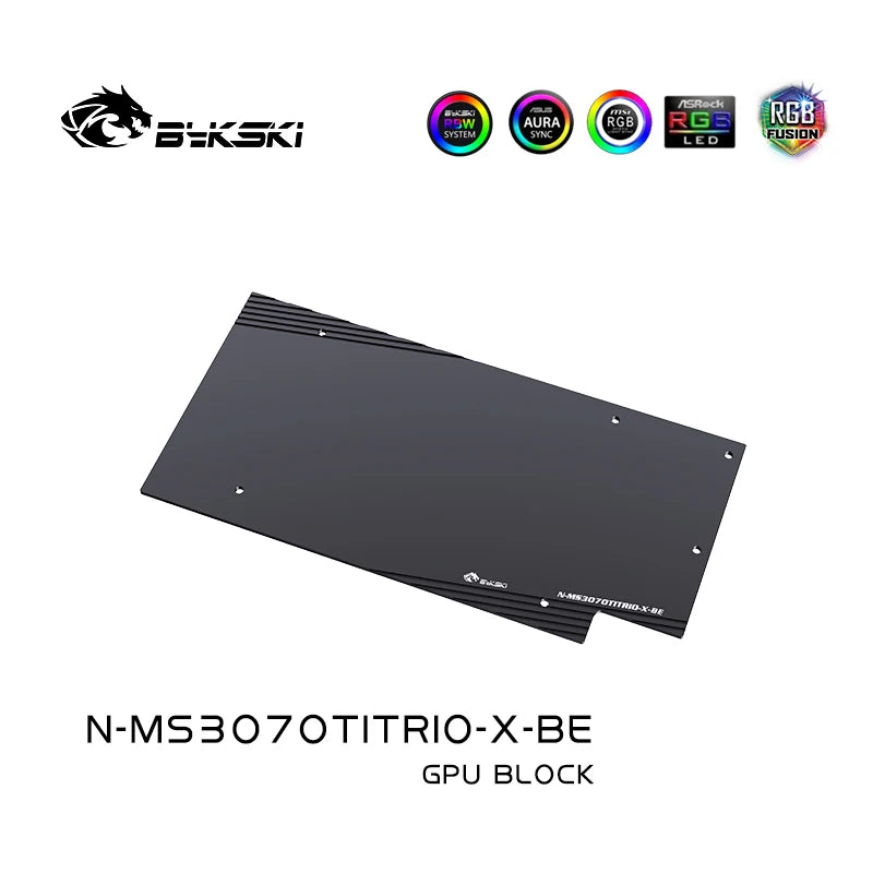 Bloc GPU Bykski pour MSI RTX 3070Ti Suprim/3070 3060Ti 3060 Gaming X Trio couverture complète refroidisseur de refroidissement par eau GPU N-MS3070TITRIO-X