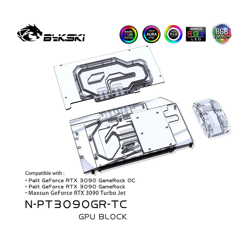 Bykski GPU Block For Palit RTX 3090 GameRock OC With Active