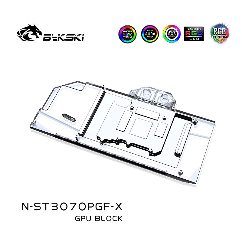 Bloc GPU Bykski pour Zotac RTX 3060TI/3070-8GD6 PGF OC, avec refroidisseur de refroidissement par eau GPU de plaque arrière, N-ST3070PGF-X