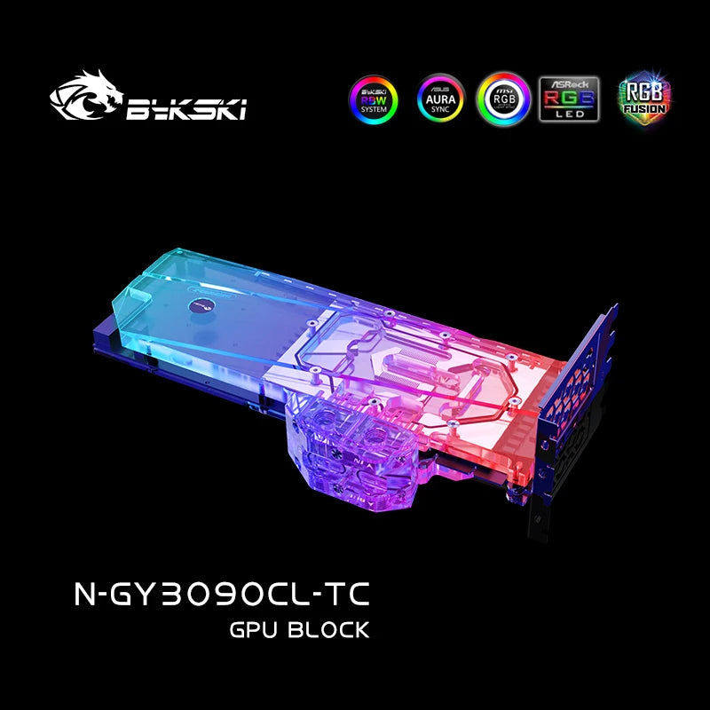 Bloc GPU Bykski avec refroidisseur de fond de panier de voies navigables actives pour Galax/Gainward 3090, refroidisseur de refroidissement par eau PC, N-GY3090CL-TC