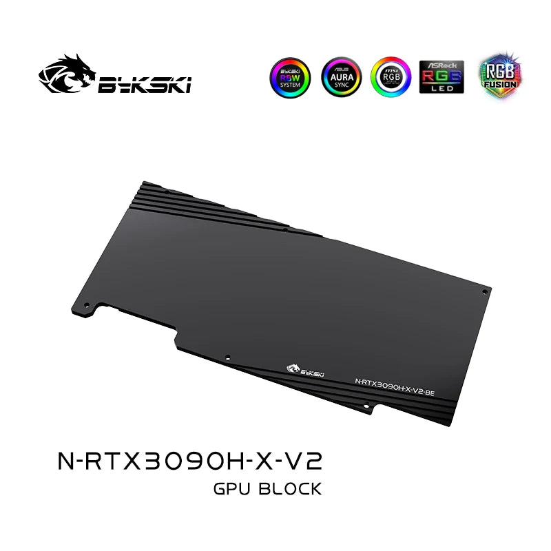 Bykski GPU Water Cooling Block For RTX 3090/3080 Reference PCB, For GALAXY Palit KFA2 Maxsun Leadtek Gainward, N-RTX3090H-X-V2
