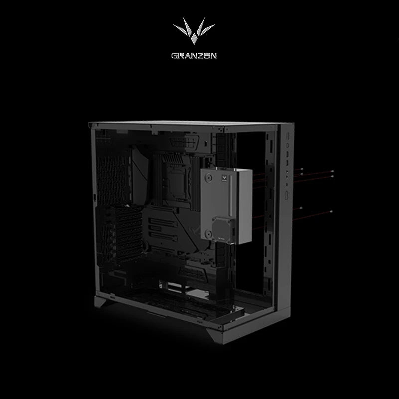 Granzon Square Reservoir With DDC Pump Combo, With Smart Data Digital Display, 5V A-RGB Cuboid Water Cooling Tank, GE-A180