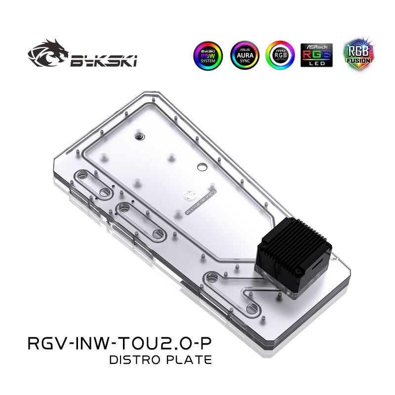 Bykski RGV-INW-TOU2.0-P Waterway Board For INWIN TOU 2.0 Computer Case,Acrylic Transparent Reservoir Water Cooling System