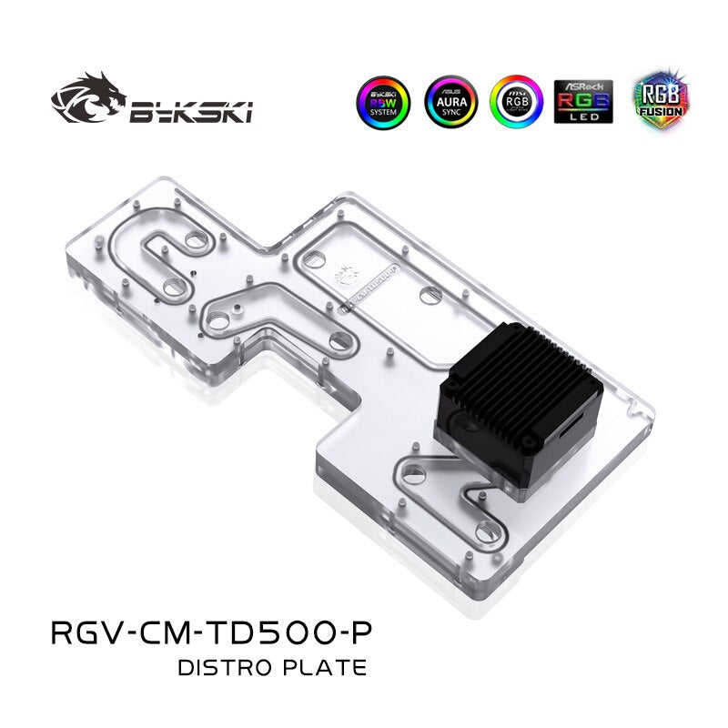 Plaque de distribution Bykski pour boîtier Cooler Master TD500-MESH, cartes de voies navigables pour processeur Intel et bloc GPU unique, RGV-CM-TD500-P