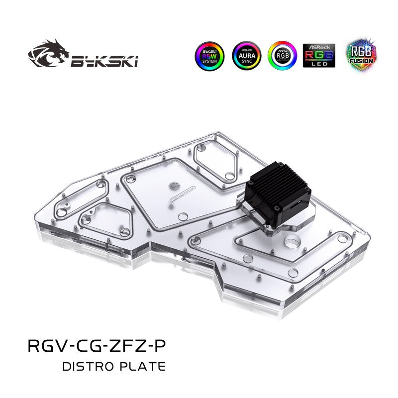 Bykski RGV-CG-ZFZ-P, cartes de voies navigables pour boîtier Cougar Conquer, Bykski RBW, pour bloc d'eau CPU Intel et construction GPU unique