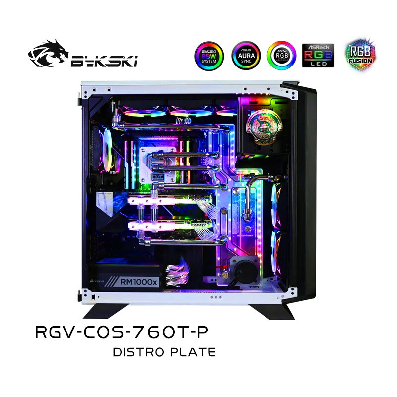 Bykski RGV-COS-760T-P, cartes de voies navigables pour boîtier Corsair 760T/780T, pour bloc d'eau CPU Intel et construction GPU unique
