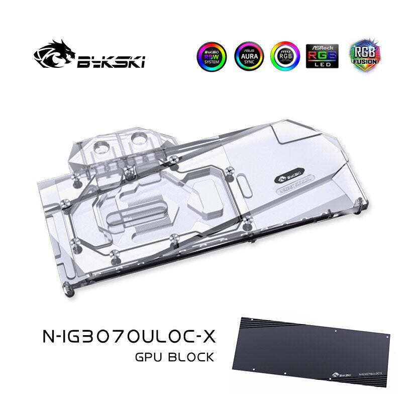 Bykski 3070 GPU Water Cooling Block For Colorful iGame RTX3070 Advanced / Ultra , Graphics Card Liquid Cooler, N-IG3070ULOC-X