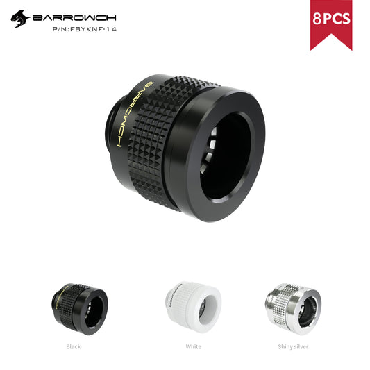 Barrow Hard Tube Fittings, 8pcs, Wolverine series Enhanced Anti-off Fitting, For OD14/16mm Hard | Water Cooling Fitting