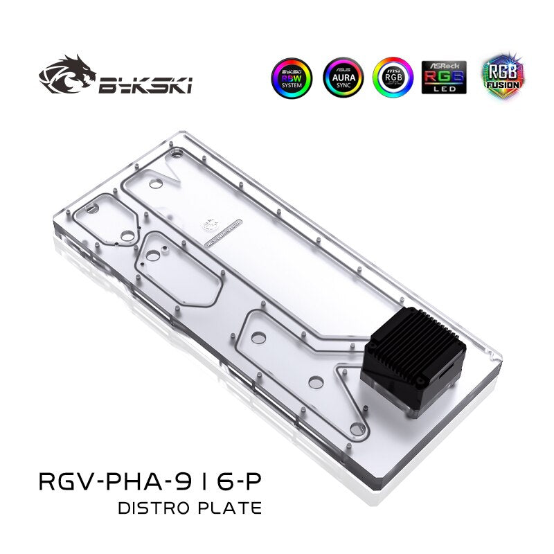 Bykski RGV-PHA-916-P, Waterway Boards For Phanteks 916 Case, For Intel CPU Water Block & Single GPU | Liquid Cooling Block