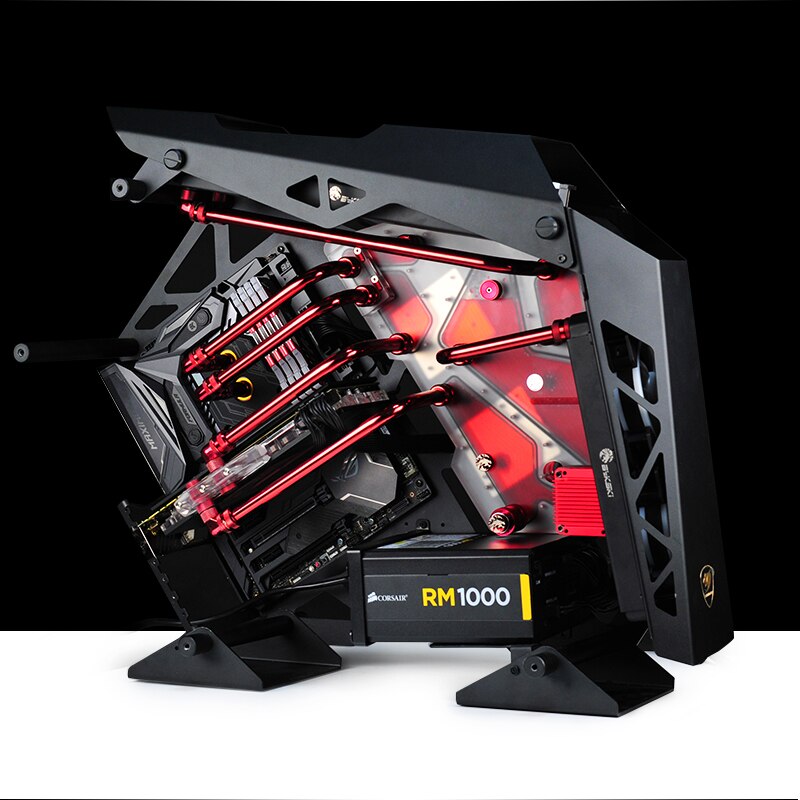 Bykski RGV-CG-ZFZ-P Kit de plaque de distribution pour boîtier Cougar Conquer, Kit de boucle de programme de bloc d'eau CPU/GPU de carte de voie navigable RBW