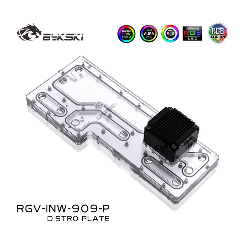 Bykski RGV-INW-909-P, cartes de voies navigables pour boîtier Win 909, pour bloc d'eau CPU Intel et construction GPU unique