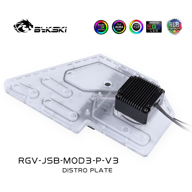 Bykski RGV-JSB-MOD3, cartes de voies navigables pour boîtier JONSBO MOD3, Bykski RBW, pour bloc d'eau CPU Intel et construction GPU unique