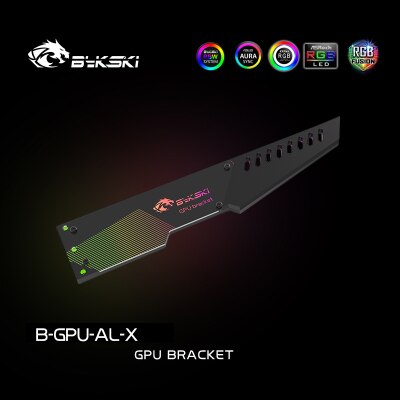 Bykski RGB GPU Block Acrylic/Metal Brackets, Decorative Plates GPU Holder, RGB Synchronizable, B-GPU-VC-X-V2 B-GPU-AL-X